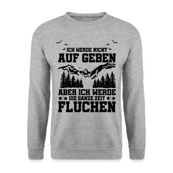 Ich Werde Nicht Aufgeben Wandern Wandersmann Trekk - Unisex Pullover - Weißgrau meliert - Vorne - Alina (178cm) & Michal (187cm)