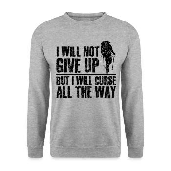 I Will Not Give Up But I Will Curse All The Way Hi - Unisex Pullover - Weißgrau meliert - Vorne - Alina (178cm) & Michal (187cm)