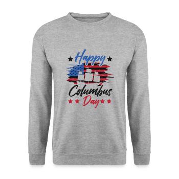 Columbus Day 1942 Italien américain - Sweat-shirt Unisexe - gris chiné - Devant - Alina (178cm) & Michal (187cm)
