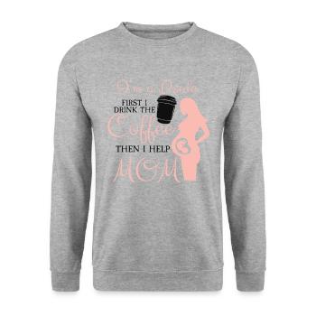 Ich Bin Eine Doula Hebamme - Unisex Pullover - Weißgrau meliert - Vorne - Alina (178cm) & Michal (187cm)
