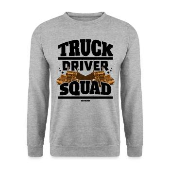 Truck Driver Squad - Unisex Pullover - Weißgrau meliert - Vorne - Alina (178cm) & Michal (187cm)