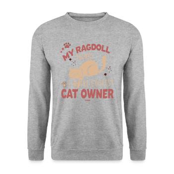 cool cat owner ragdoll saying - Unisex Sweatshirt - salt & pepper - Front - Alina (178cm) & Michal (187cm)