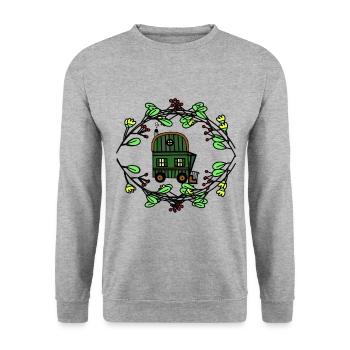 Spring Nature Nature Lovers Alps Mountaineers - Unisex Sweatshirt - salt & pepper - Front - Alina (178cm) & Michal (187cm)