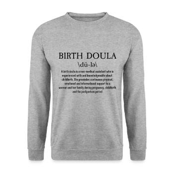 Geburt Doula Hebamme - Unisex Pullover - Weißgrau meliert - Vorne - Alina (178cm) & Michal (187cm)