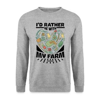 Je préfère être avec ma ferme - Sweat-shirt Unisexe - gris chiné - Devant - Alina (178cm) & Michal (187cm)