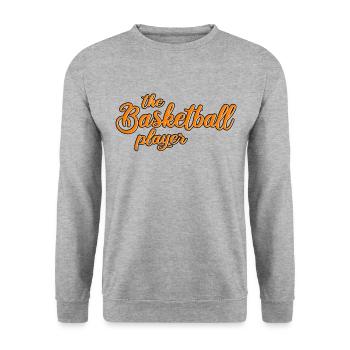 der Basketball Spieler - Unisex Pullover - Weißgrau meliert - Vorne - Alina (178cm) & Michal (187cm)
