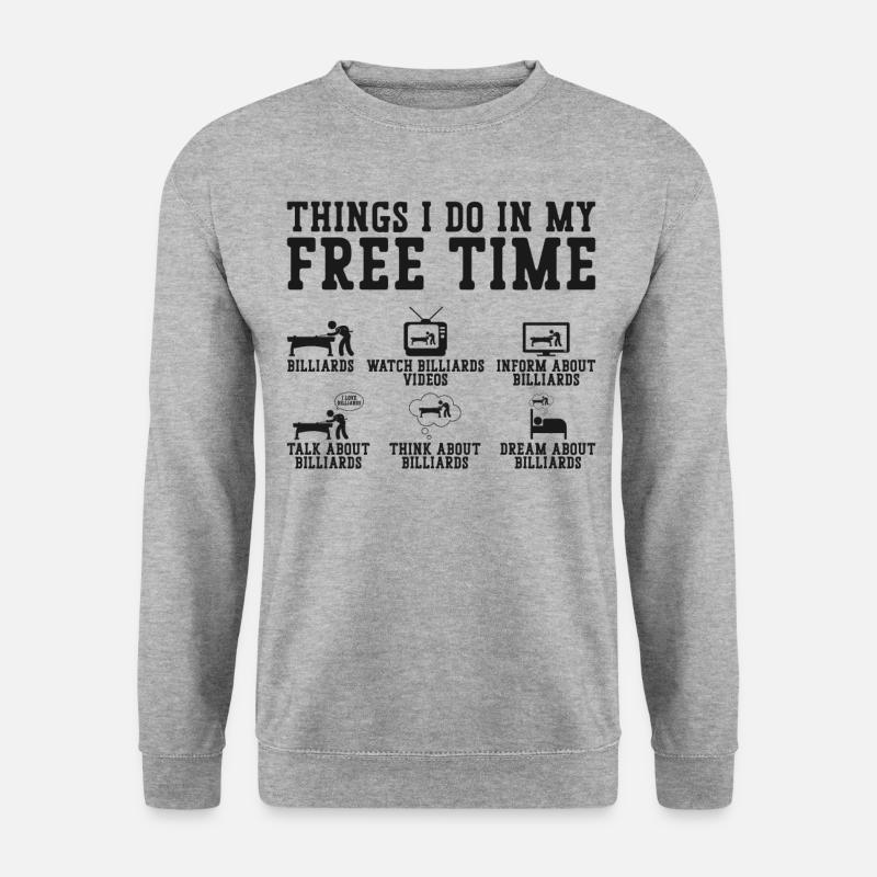 Billiards Pool Player Ball Things - Unisex Pullover - Weißgrau meliert