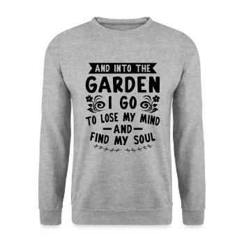 And Into The Garden I Go To Lose My Mind And Find - Unisex Pullover - Weißgrau meliert - Vorne - Alina (178cm) & Michal (187cm)