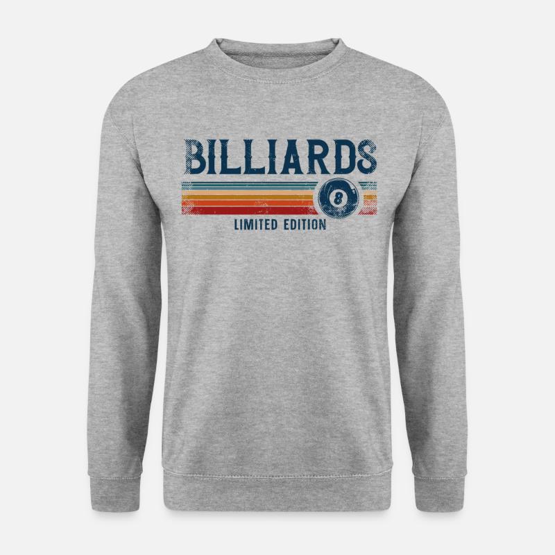 Billiards Pool Player Ball Retro - Unisex Pullover - Weißgrau meliert
