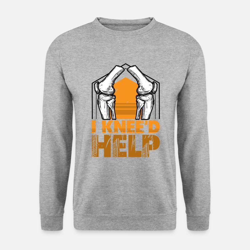 I Knee'd help - Unisex Pullover - Weißgrau meliert