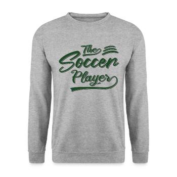 the soccer player - Unisex Pullover - Weißgrau meliert - Vorne - Alina (178cm) & Michal (187cm)