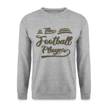 the football player - Unisex Pullover - Weißgrau meliert - Vorne - Alina (178cm) & Michal (187cm)