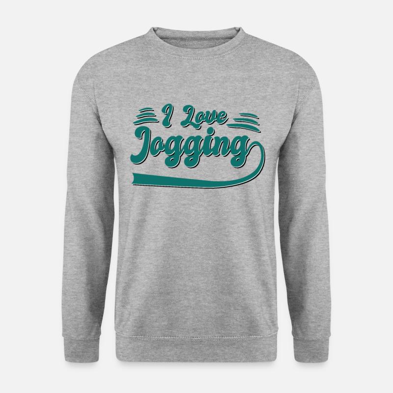 Ich liebe Joggen - Unisex Pullover - Weißgrau meliert