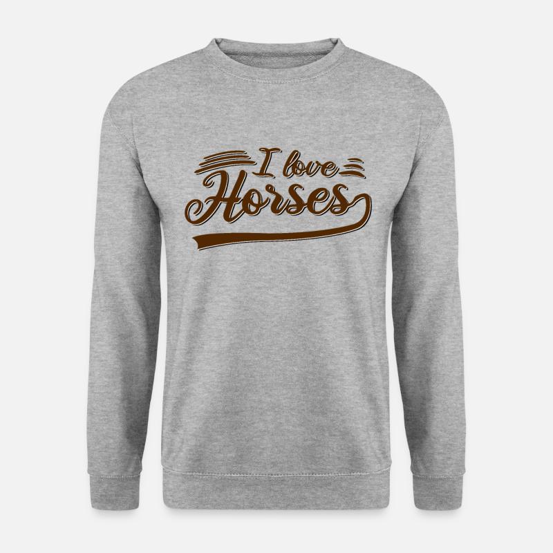 Ich liebe Pferde - Unisex Pullover - Weißgrau meliert