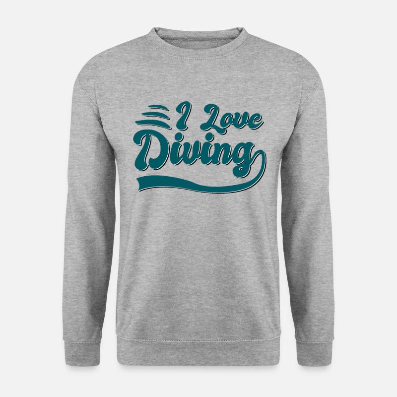 Ich liebe tauchen - Unisex Pullover - Weißgrau meliert