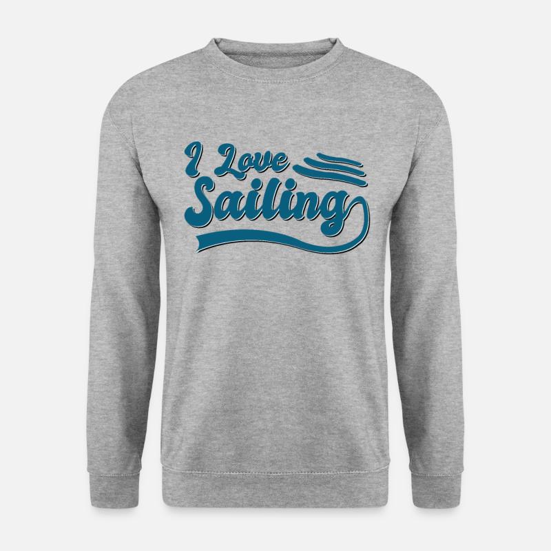 Ich liebe Segeln - Unisex Pullover - Weißgrau meliert