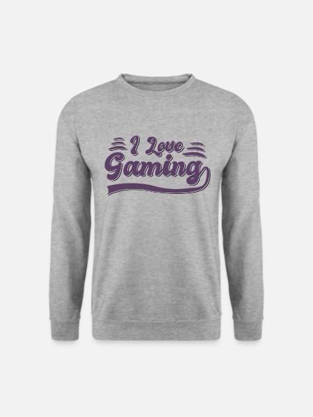 Ich liebe gaming - Unisex Pullover - Weißgrau meliert