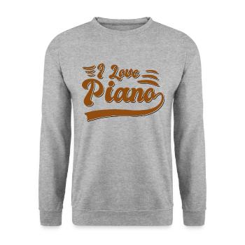 I love piano - Unisex Sweatshirt - salt & pepper - Front - Alina (178cm) & Michal (187cm)