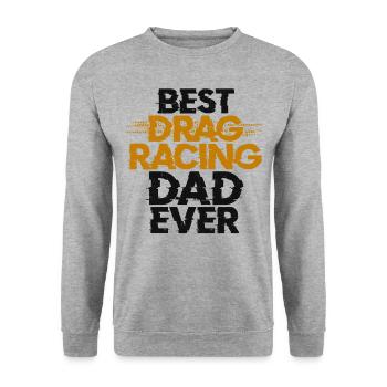Drag Racing Race Car Dad Vintage - Unisex Sweatshirt - salt & pepper - Front - Alina (178cm) & Michal (187cm)