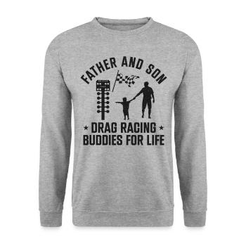 Drag Racing Race Car Dad Son - Unisex Sweatshirt - salt & pepper - Front - Alina (178cm) & Michal (187cm)