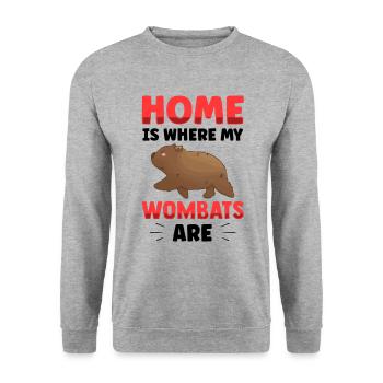 Wombat est mon Wombat Marsupial - Sweat-shirt Unisexe - gris chiné - Devant - Alina (178cm) & Michal (187cm)