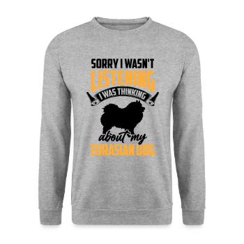 Eurasier was distracted Eurasian Dog - Unisex Sweatshirt - salt & pepper - Front - Alina (178cm) & Michal (187cm)