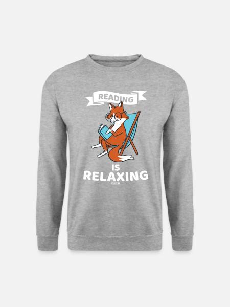 Lees het boek Vos in een ligstoel - Uniseks sweater - witgrijs gemêleerd