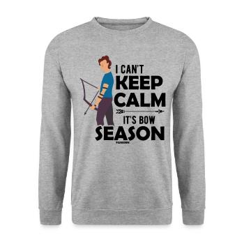 Archery Bow and Arrow Hunter - Unisex Sweatshirt - salt & pepper - Front - Alina (178cm) & Michal (187cm)