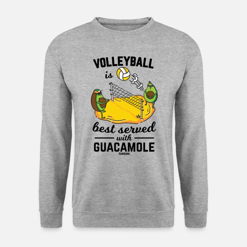 Avocado Guacamole Volleyball - Unisex Pullover - Weißgrau meliert