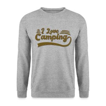 I love camping - Unisex Sweatshirt - salt & pepper - Front - Alina (178cm) & Michal (187cm)