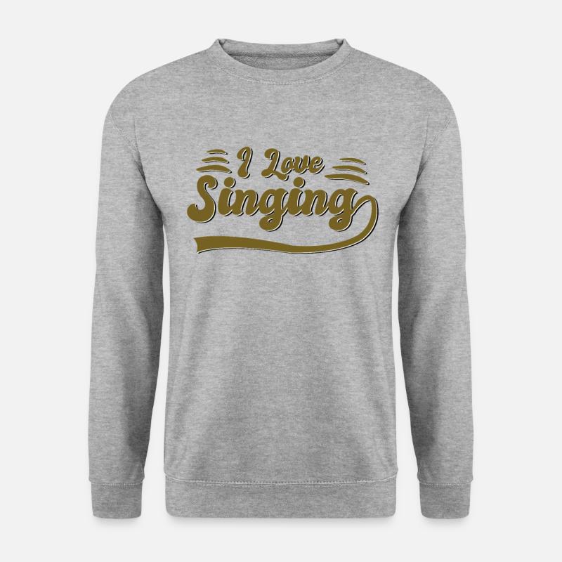 Ich liebe Singen - Unisex Pullover - Weißgrau meliert