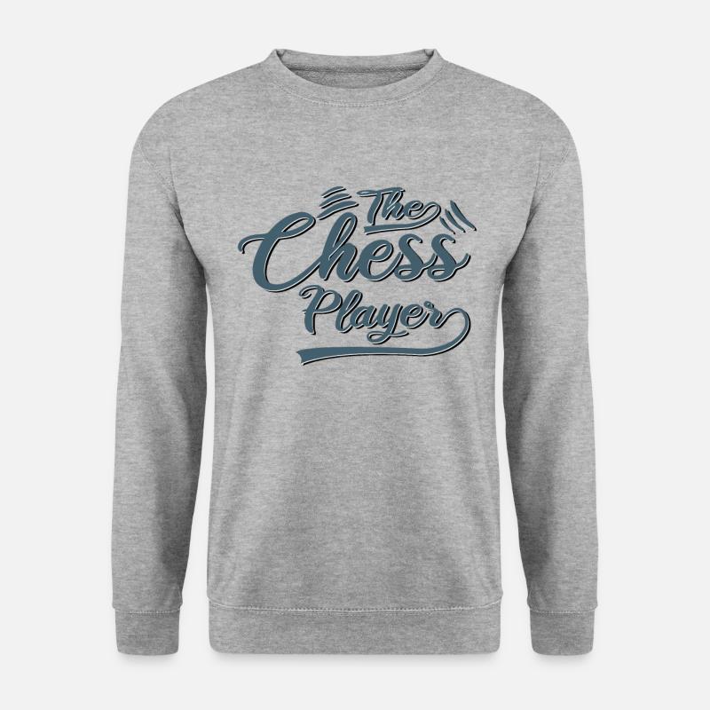 Der Schach Spieler - Unisex Pullover - Weißgrau meliert
