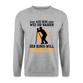 Vermessungstechniker aus dem Weg Vermesser - Unisex Pullover - Weißgrau meliert - Vorne - Alina (178cm) & Michal (187cm)