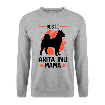 Meilleur(e) Akita Inu Mama Spitz japonais - Sweat-shirt Unisexe - gris chiné - Devant - Alina (178cm) & Michal (187cm)