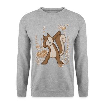 dabbing squirrels dance forest animal - Unisex Sweatshirt - salt & pepper - Front - Alina (178cm) & Michal (187cm)