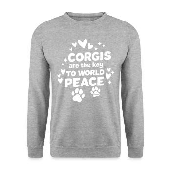 Corgi - Unisex Sweatshirt - salt & pepper - Front - Alina (178cm) & Michal (187cm)