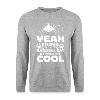 Ragdoll Cat Pet Animal Friend Kitten - Unisex Sweatshirt - salt & pepper - Front - Alina (178cm) & Michal (187cm)