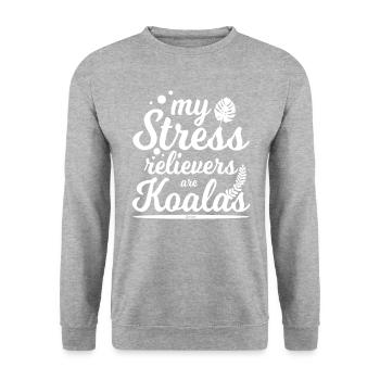 funny saying for koala lovers - Unisex Sweatshirt - salt & pepper - Front - Alina (178cm) & Michal (187cm)