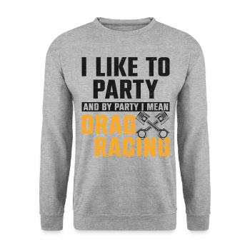 Voiture de course de dragster que j’aime - Sweat-shirt Unisexe - gris chiné - Devant - Alina (178cm) & Michal (187cm)
