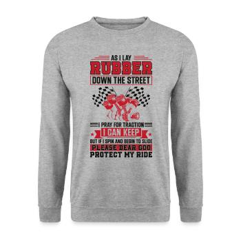 Prière de la voiture de course de dragster - Sweat-shirt Unisexe - gris chiné - Devant - Alina (178cm) & Michal (187cm)