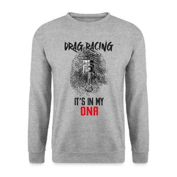 Drag Racing Race Car Fingerprint - Unisex Pullover - Weißgrau meliert - Vorne - Alina (178cm) & Michal (187cm)