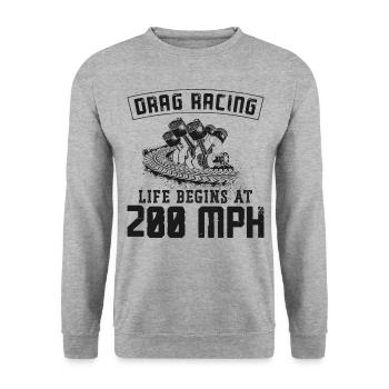 Drag Racing Race Car Vintage Drag - Unisex Sweatshirt - salt & pepper - Front - Alina (178cm) & Michal (187cm)