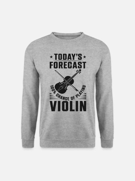 Violin Violinist Today's Forecast - Unisex Pullover - Weißgrau meliert