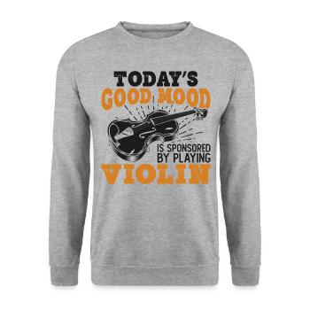 Violin Violinist Today's Good Mood - Unisex Pullover - Weißgrau meliert - Vorne - Alina (178cm) & Michal (187cm)