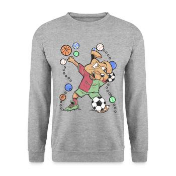 DAB Dog Pet Football Football Sports Sports - Sweat-shirt Unisexe - gris chiné - Devant - Alina (178cm) & Michal (187cm)