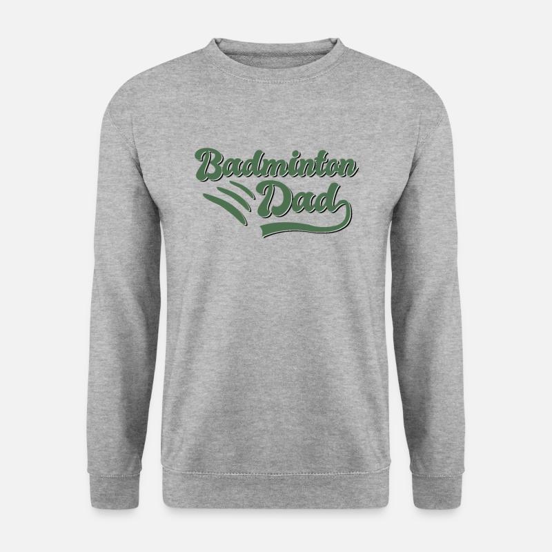 Badminton Papa Geschenk - Unisex Pullover - Weißgrau meliert