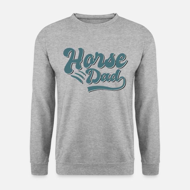 Pferde Papa Geschenk - Unisex Pullover - Weißgrau meliert