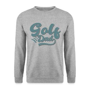 Golf Papa Geschenk - Unisex Pullover - Weißgrau meliert - Vorne - Alina (178cm) & Michal (187cm)