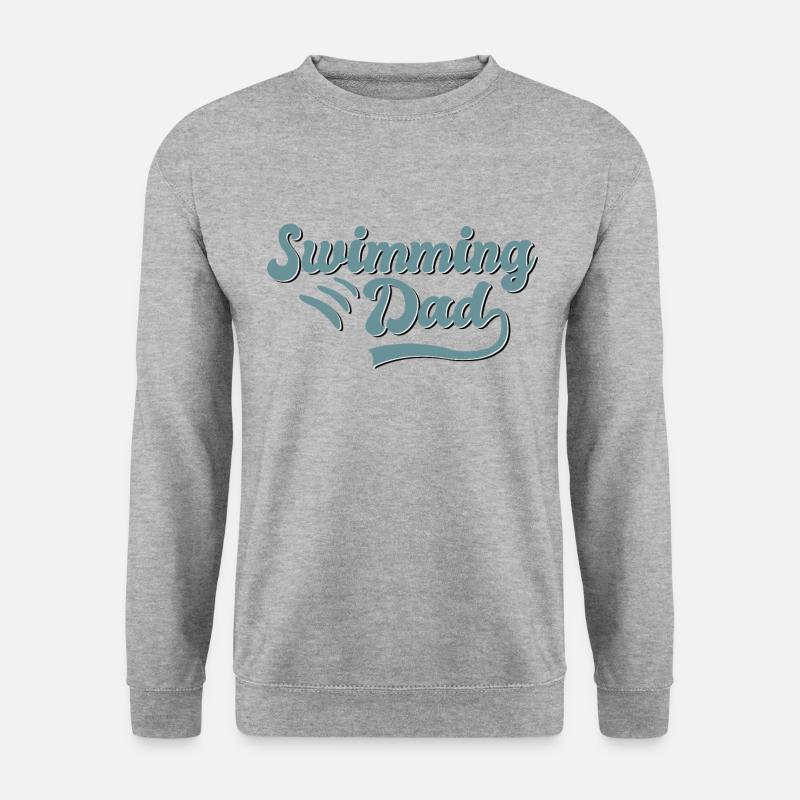 Schwimmen Papa Geschenk - Unisex Pullover - Weißgrau meliert