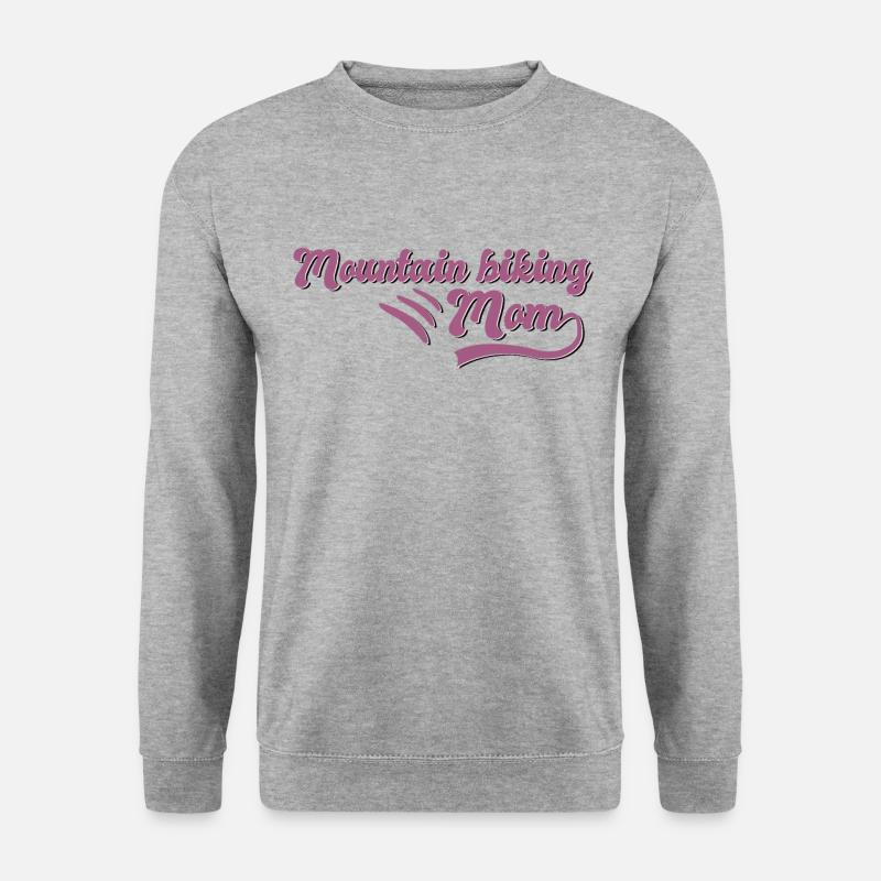 Mountain biking Mama - Unisex Pullover - Weißgrau meliert